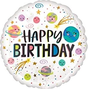Foil Ballon - Space Happy Birthday - 17&quot;