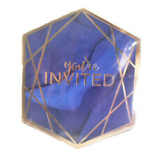 Invitations-Navy Blue &amp; Gold Geode-8 Count