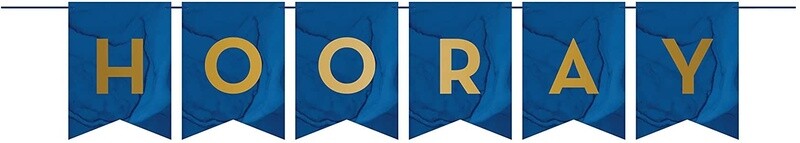 Custom Pennant Banner-Navy Blue &amp; Gold Geode-1 Count