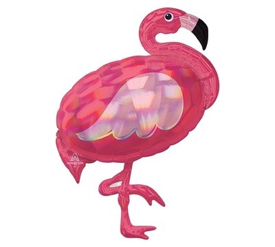 Foil Balloon-Supershape-Holographic Flamingo