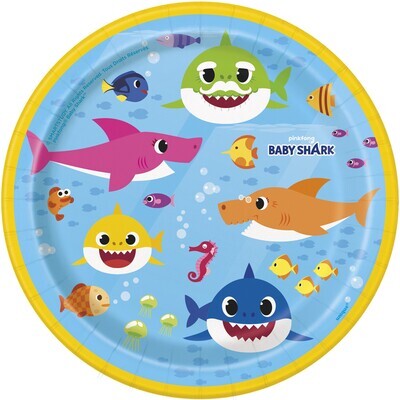 Beverage Paper Plates-Baby Shark