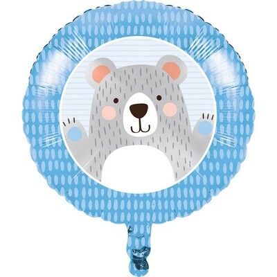 Foil Balloon-First Birthday Bear-18&quot;