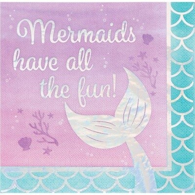 Napkins - LN - Mermaid Shine - 16pkg - 3ply