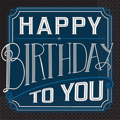 Beverage Paper Plates- Happy Birthday Man- 8pk- 7&quot;