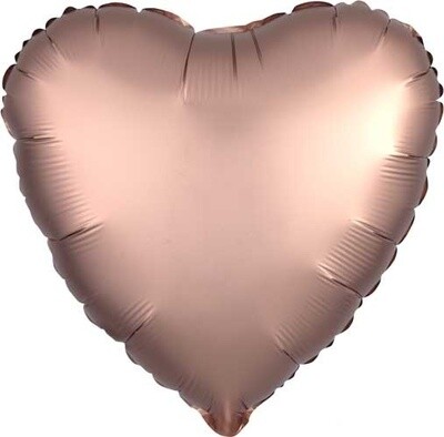 Foil Balloon - Satin Luxe Heart -  Rose Gold - 18&quot;