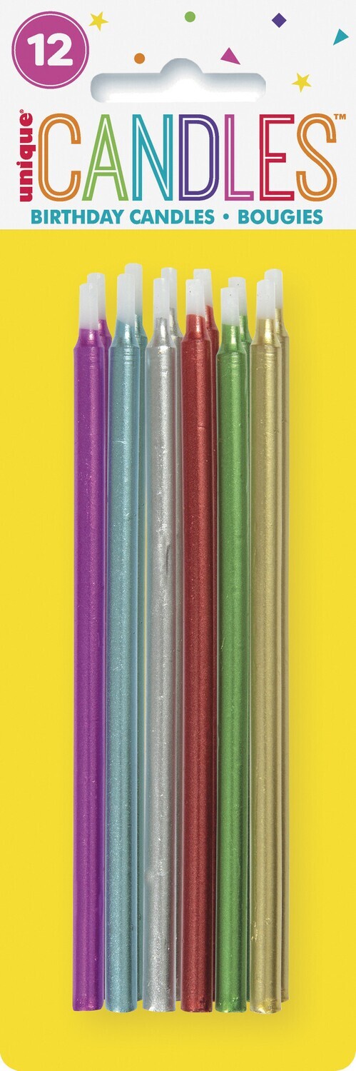 Candles-Metallic Spiral Assorted-5&quot;