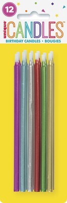Candles-Metallic Spiral Assorted-5&quot;