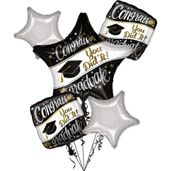 Foil Balloon-Congrats Graduate-5pk Bouquet