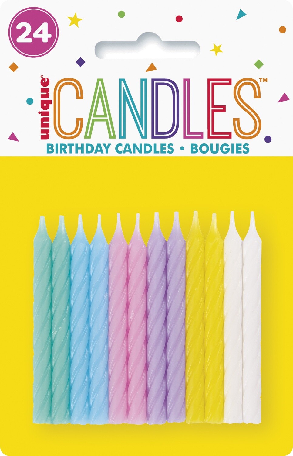 Candles-Spiral-Pastel Assorted-24pk