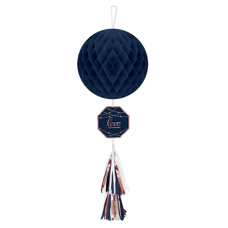 Hanging Honeycomb Decorations-Navy Bride-1pc-29.5&quot;