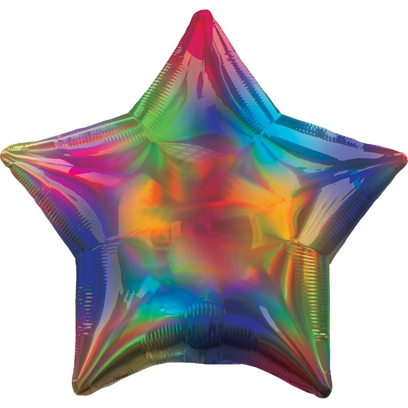 Foil Balloon-Rainbow Iridescent Star-18&quot;