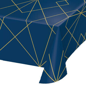 Table Cover-Navy Blue &amp; Gold-54&quot; x 102&quot;-1 Count