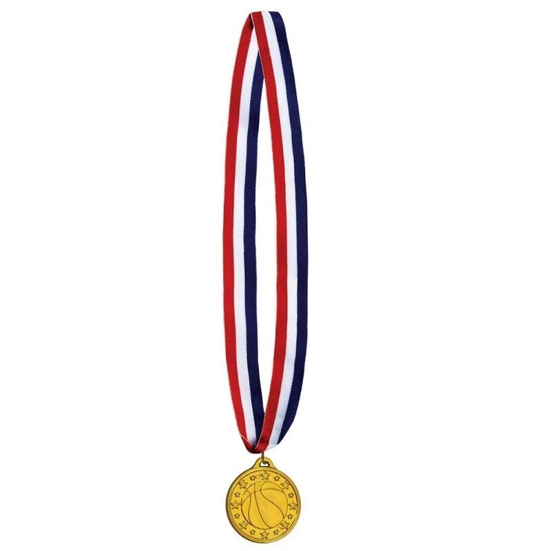 Medal-Basketball Gold Medal with Ribbon