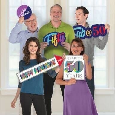 Jumbo Photo Props-Here&#39;s To 50-5pcs