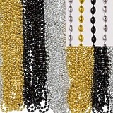 Bead Necklaces - 50 pack- Gold/Silver/Black