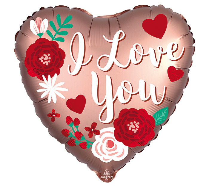 Foil Balloon-Standard-Rose Gold &quot;I Love You&quot; Heart