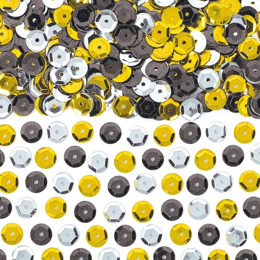 Confetti-Sequin-Black, Gold, and Silver-34g