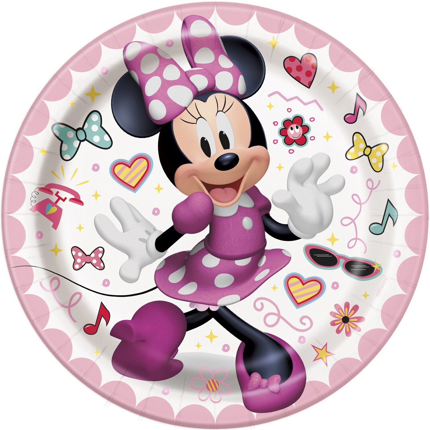 Beverage Paper Plates-Minnie Mouse-8pk-6 3/4&quot;
