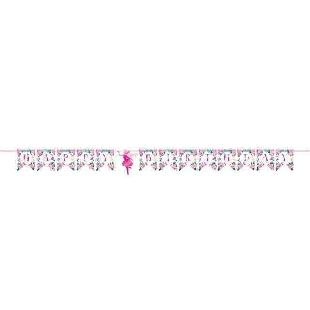 Banner-Shapped Ribbon-Floral Fairy Sparkle-1pk