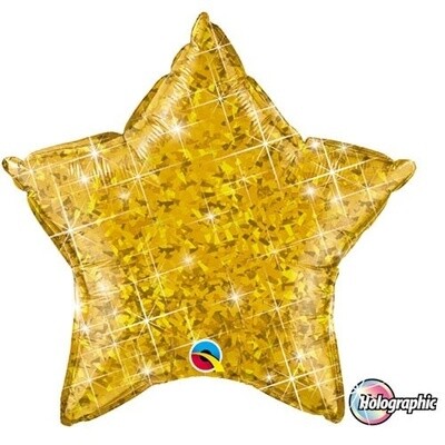 Foil Balloon-Gold Star-Holographic-20&quot;