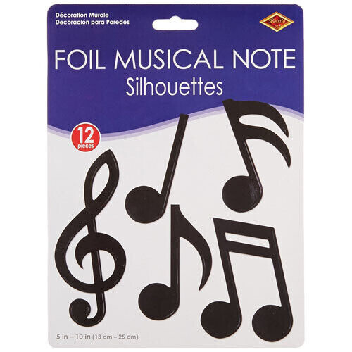 Cutouts -  Musical Note Silhouettes - 12pcs