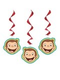 Hanging Decorations-Curious George-3pk