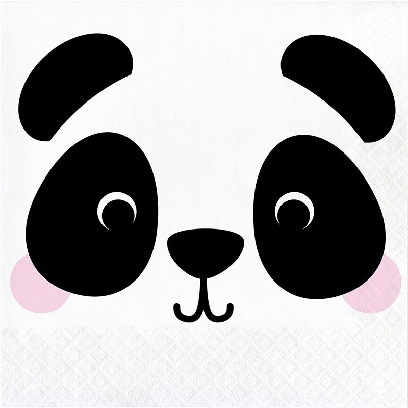 Napkins - LN - Panda Animal Faces - 16pkg - 2ply