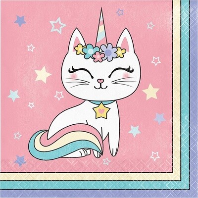 Napkins - LN - Sassy Cat I Corn - 16pk - 2 ply