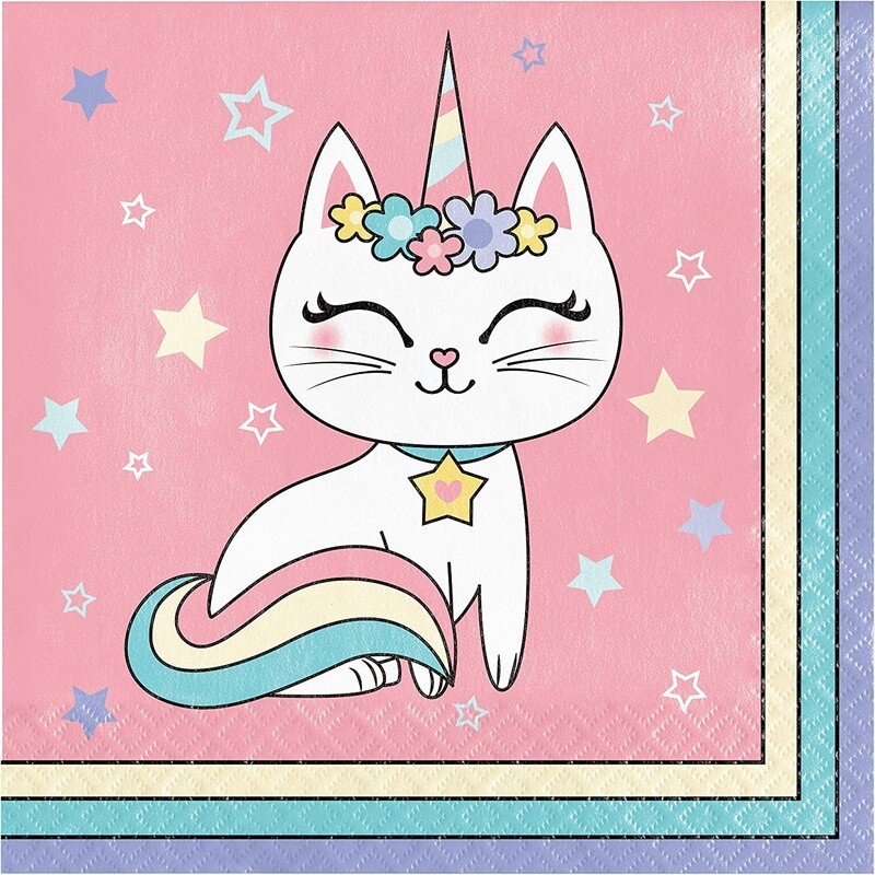 Napkins - LN - Sassy Cat I Corn - 16pk - 2 ply