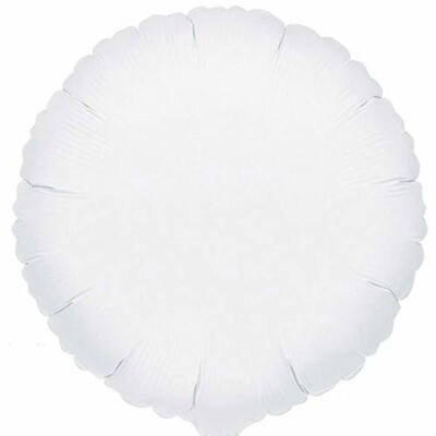 FoilBaloon - White -  Round - 17&quot;