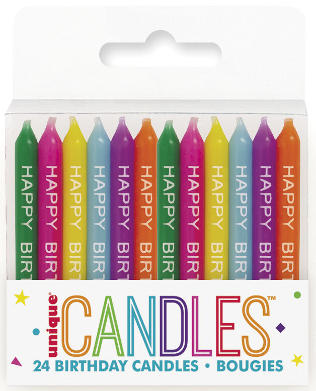 Candles-Happy Biirthday-Assorted-24pk