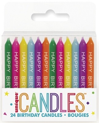 Candles-Happy Biirthday-Assorted-24pk