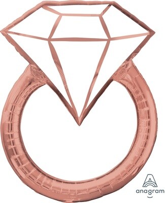 Foil Balloon-Supershape-Diamond Ring- Rose Gold-30&quot;