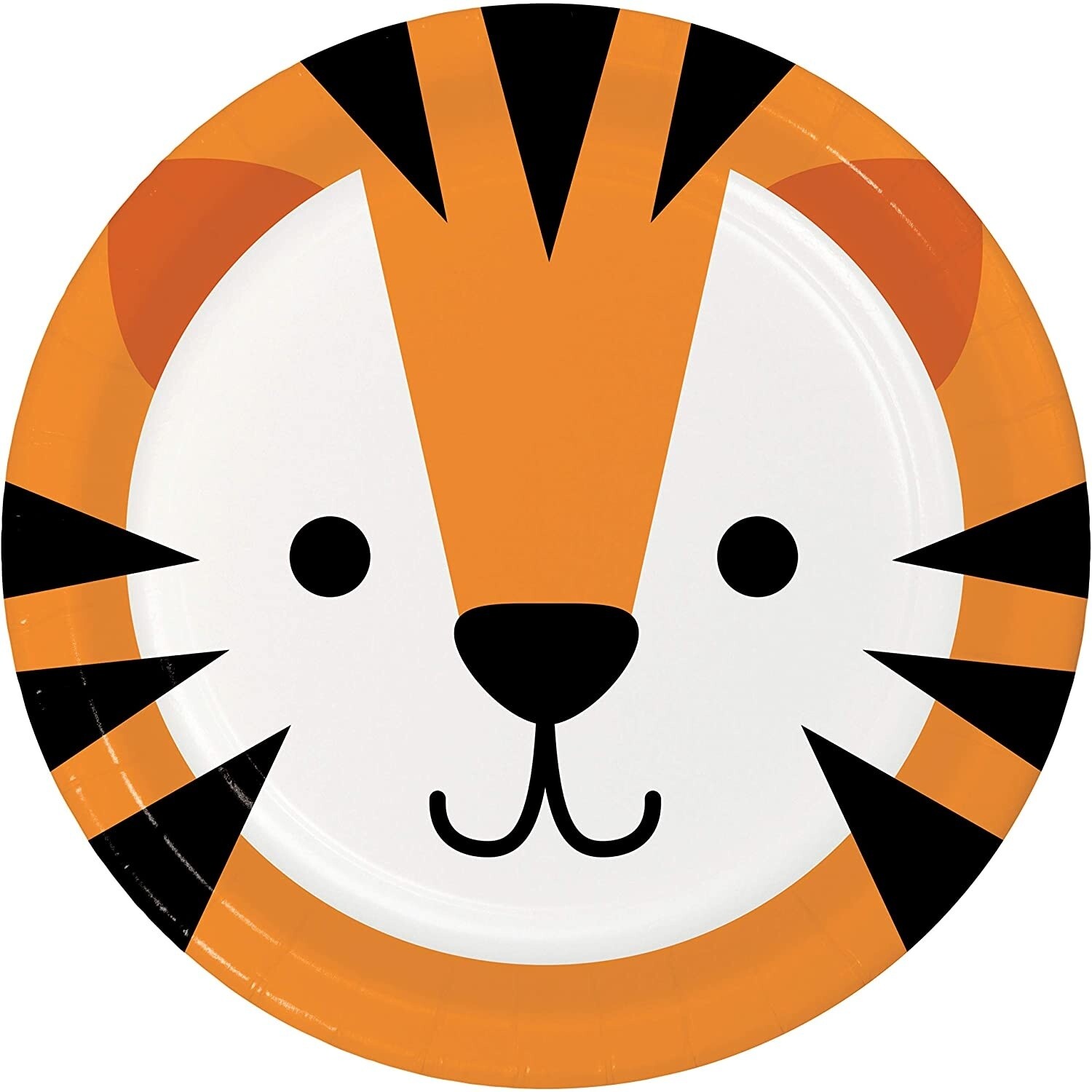 Plates - BV - Tiger Animal Faces  - 7&quot; - 8pkg