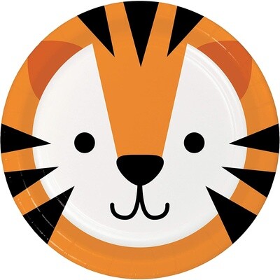 Plates - BV - Tiger Animal Faces  - 7&quot; - 8pkg