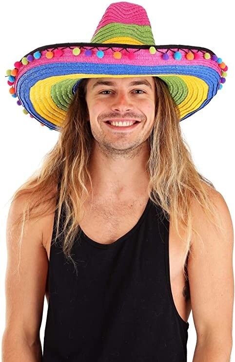 Hat - Deluxe Striped - Poms Poms - 1pc