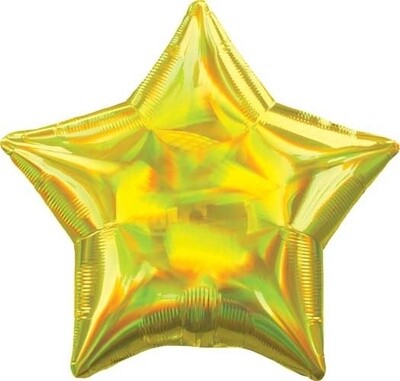 Foil Balloon-Gold Iridescent Star-18"