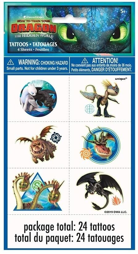 Tattoos-How To Train Your Dragon: Hidden World-24pcs