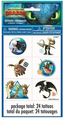 Tattoos-How To Train Your Dragon: Hidden World-24pcs