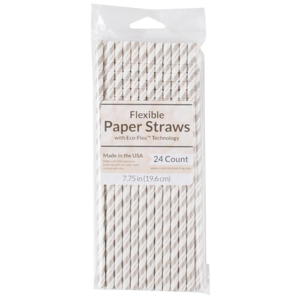 Paper Straws-Silver-24pk