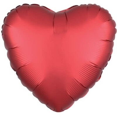 Foil Balloon - Sangria/Red - Satin Luxe Heart - 18"