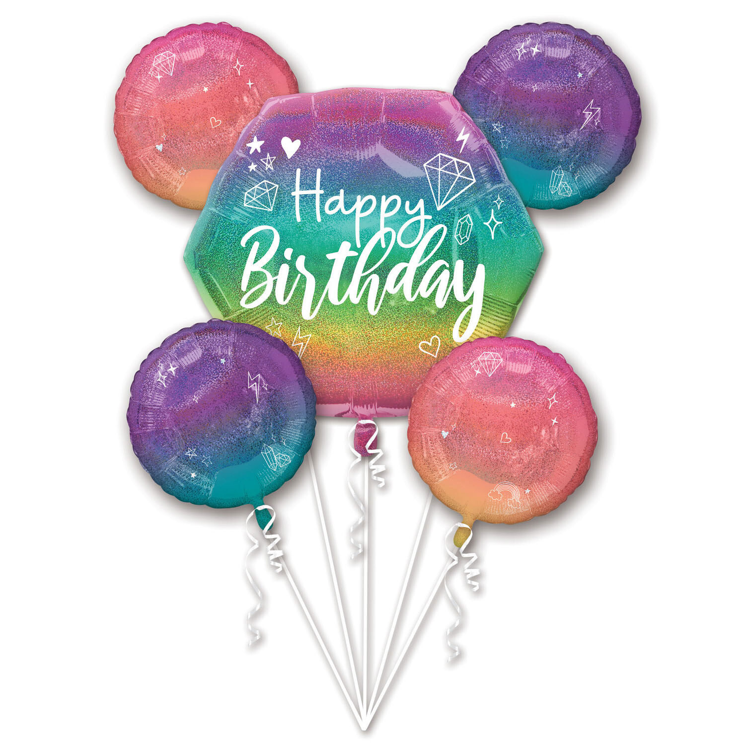Foil Bouquet - Birthday Sparkle Holographic 5pk