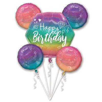 Foil Bouquet - Birthday Sparkle Holographic 5pk