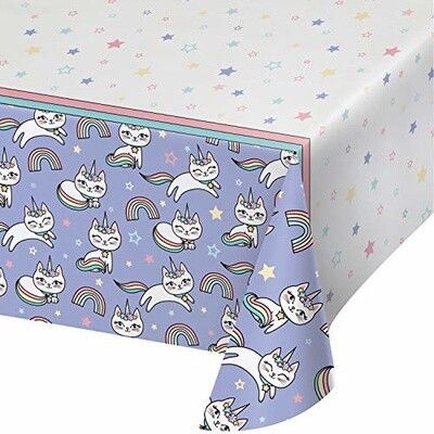 Tablecover - Paper - Sassy Caticorn - 54&quot; x 102&quot; - 1pc