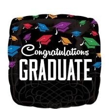 Foil Balloon- Congratulations Graduate-Black