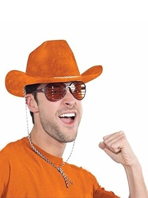 Cowboy Hat - Orange - One Size - 1 pc