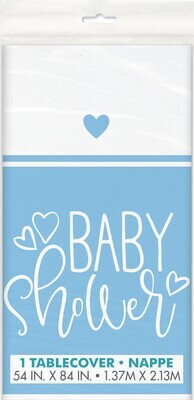 Tablecover-Blue Hearts Baby Shower-54x84&quot;