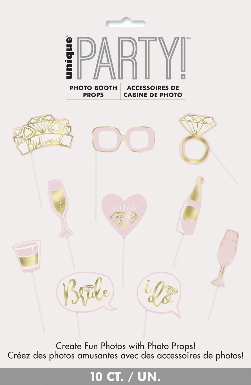 Photo Booth Props-Bachelorette Pink and Gold-10pk