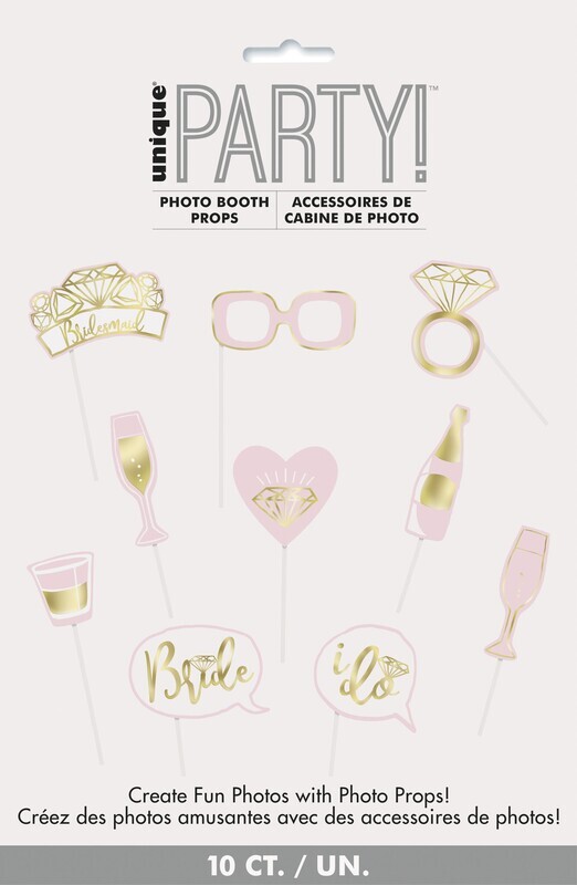 Photo Booth Props-Bachelorette Pink and Gold-10pk