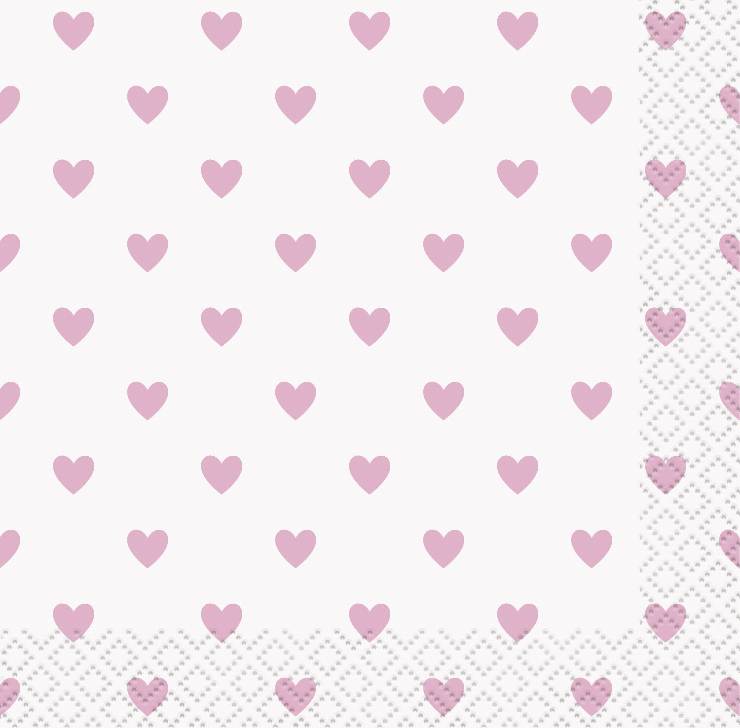 Beverage Napkins-Pink Hearts Baby Shower-16pk-2ply